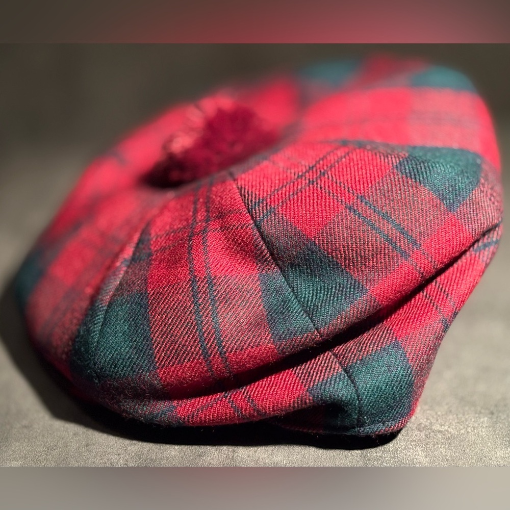 Vintage Highland Home Industries Wool Beret, Plaid